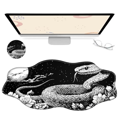 RWUTYTIUL Computer-Schreibtischunterlage, wasserdichte Oberfläche, Schreibunterlage mit genähten Kanten, rutschfest, große Maus-Tastaturunterlage für Büro, Zuhause, Arbeit, Gamer, Laptop von RWUTYTIUL