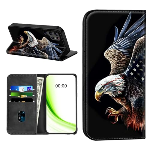 RWUTYTIUL Klapphülle für Samsung Galaxy S23 Ultra 5G 17,3 cm (6,8 Zoll), mit Kreditkartenfach, stoßfest, magnetische Hülle mit praktischen Kartenfächern, Ständer, Handyhülle, RFID-Blockierung von RWUTYTIUL