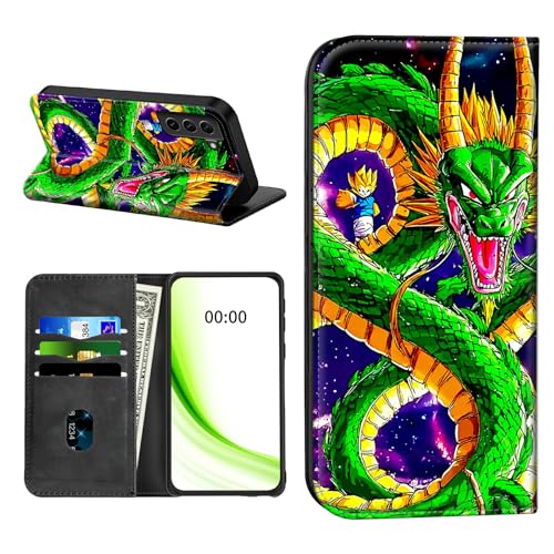 RWUTYTIUL Klapphülle für Samsung Galaxy S24+ Plus 17 cm (6,7 Zoll), mit Kreditkartenfach, stoßfest, magnetische Hülle mit praktischen Kartenfächern, Ständer, Handyhülle, RFID-Blockierung, grüner von RWUTYTIUL