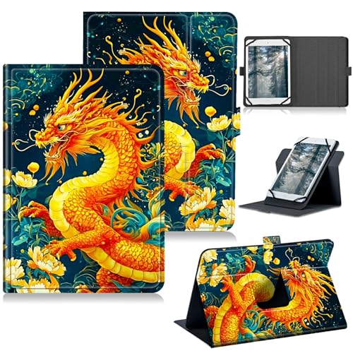 RWUTYTIUL Kompatibel mit BOOX Tab Ultra Universal-Tablet-Hülle, 360 Grad drehbarer Ständer, Schutzhülle mit Standfunktion für Boox Tab Ultra ePaper 26,2 cm (10,3 Zoll), Red Dragon von RWUTYTIUL