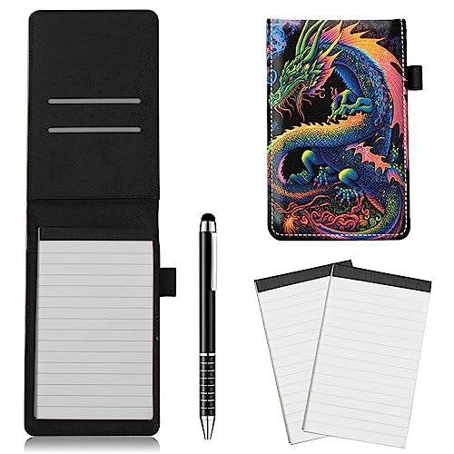 RWUTYTIUL Pocket Notebook 8,6 cm x 14 cm mit Stift 2 Stück Memoheft Pocket Notizblock für Schulbeamter Detektiv Privatdetektiv Kellnerin Studen Reise Feld Arbeit Server Notizblöcke, Drache RWUTYTIUL Pocket Notebook 8,6 cm x 14 cm mit Stift 2 Stück Memoheft Pocket Notizblock für Schulbeamter Detektiv Privatdetektiv Kellnerin Studen Reise Feld Arbeit Server Notizblöcke, Drache von RWUTYTIUL