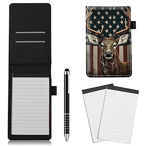RWUTYTIUL Pocket Notebook mit Stift 2 Stück Memo Book, Pocket Notizblock für Schulbeamter Detektiv Privatdetektiv Kellnerin Studen Reise Feld Arbeit Server Notizblöcke, Amerikanische Flagge Hirsch RWUTYTIUL Pocket Notebook mit Stift 2 Stück Memo Book, Pocket Notizblock für Schulbeamter Detektiv Privatdetektiv Kellnerin Studen Reise Feld Arbeit Server Notizblöcke, Amerikanische Flagge Hirsch von RWUTYTIUL