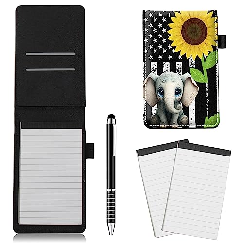 RWUTYTIUL Pocket Notebook mit Stift 2 Stück Memo Book, Pocket Notizblock für Schulbeamter Detektiv Privatdetektiv Kellnerin Studen Reise Feld Arbeit Server Notizblöcke, Sonnenblume Elefant RWUTYTIUL Pocket Notebook mit Stift 2 Stück Memo Book, Pocket Notizblock für Schulbeamter Detektiv Privatdetektiv Kellnerin Studen Reise Feld Arbeit Server Notizblöcke, Sonnenblume Elefant von RWUTYTIUL