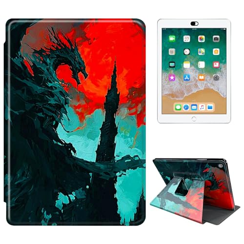 RWUTYTIUL Schutzhülle für Amazon Kindle Fire Max 11 (13. Generation, Version 2023), 27,9 cm (11 Zoll), 360 Grad drehbar, stoßfest, mit Ständer, für Damen und Herren, Tintendrache von RWUTYTIUL