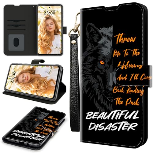 RWUTYTIUL Schutzhülle für Moto E 2020, 15,7 cm (6,2 Zoll), Brieftaschen-Schutzhülle mit Kreditkartenfächern und Handgelenkschlaufe, stoßfest, mit praktischen Kartenfächern und Ständer, Handyhülle für von RWUTYTIUL