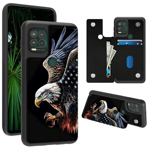 RWUTYTIUL Schutzhülle für Motorola G Stylus 5G 2021, 17,3 cm (6,8 Zoll), mit Kreditkartenfach, stoßfest, schützend, weiches Silikon, Ständer, doppelter Magnetverschluss, für Moto G Stylus 5G 2021 von RWUTYTIUL