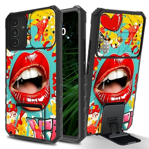 RWUTYTIUL Schutzhülle für Samsung Galaxy A14 5G, mit Schiebe-Kamera-Abdeckung, schmaler Ständer, zweilagig, harter PC und Silikon, stoßfeste Schutzhülle für Galaxy A14 5G 6,6 Zoll, rote Lippen RWUTYTIUL Schutzhülle für Samsung Galaxy A14 5G, mit Schiebe-Kamera-Abdeckung, schmaler Ständer, zweilagig, harter PC und Silikon, stoßfeste Schutzhülle für Galaxy A14 5G 6,6 Zoll, rote Lippen von RWUTYTIUL
