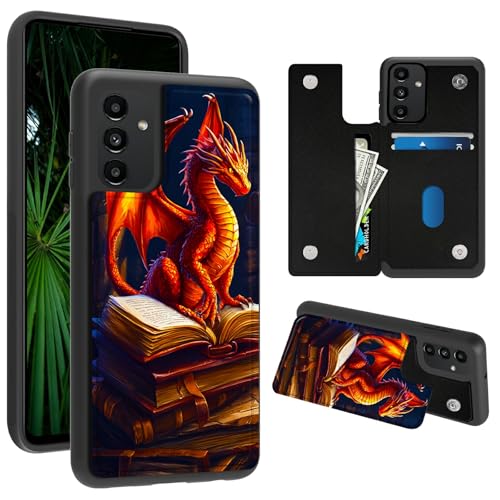 RWUTYTIUL Schutzhülle für Samsung Galaxy A15 5G 16,5 cm (6,5 Zoll), mit Kreditkartenfach, stoßfest, schützend, weiches Silikon, Ständer, doppelter Magnetverschluss, Handyhülle für Galaxy A15 5G von RWUTYTIUL