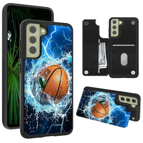 RWUTYTIUL Schutzhülle für Samsung Galaxy S24 Plus 6,7 Zoll mit Kreditkartenhalter, stoßfest, schützend, weiches Silikon, Ständer, doppelter Magnetverschluss, für Samsung S24 Plus, Flaming Basketball RWUTYTIUL Schutzhülle für Samsung Galaxy S24 Plus 6,7 Zoll mit Kreditkartenhalter, stoßfest, schützend, weiches Silikon, Ständer, doppelter Magnetverschluss, für Samsung S24 Plus, Flaming Basketball von RWUTYTIUL