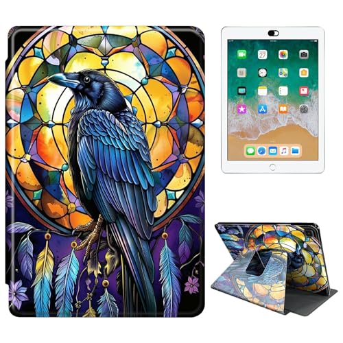 RWUTYTIUL Schutzhülle für Samsung Galaxy Tab A 25,7 cm (10,1 Zoll) 2019 (SM-T510/SM-T515/SM-T517) Tablet-Hülle, 360 Grad drehbar, stoßfest, Schutzhülle mit Ständer, für Damen und Herren, Glasadler von RWUTYTIUL