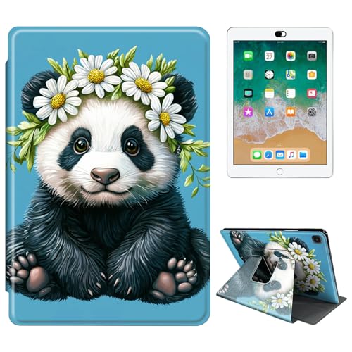 RWUTYTIUL Schutzhülle für Samsung Galaxy Tab A 25,7 cm (10,1 Zoll) 2019 (SM-T510/SM-T515/SM-T517) Tablet-Hülle, 360 Grad drehbar, stoßfest, Schutzhülle mit Ständer, für Damen und Herren, Gänseblümchen von RWUTYTIUL
