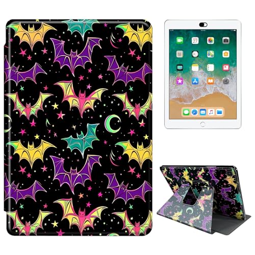 RWUTYTIUL Schutzhülle für Samsung Galaxy Tab A 25,7 cm (10,1 Zoll) 2019 (SM-T510/SM-T515/SM-T517) Tablet-Hülle, 360 Grad drehbar, stoßfest, Schutzhülle mit Ständer, für Damen und Herren, Fledermaus von RWUTYTIUL
