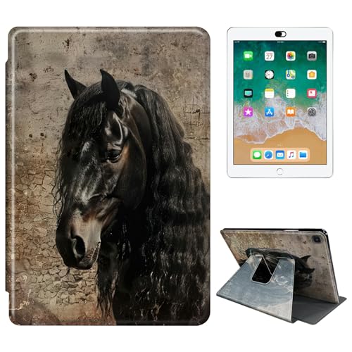 RWUTYTIUL Schutzhülle für Samsung Galaxy Tab A 25,7 cm (10,1 Zoll) 2019 (SM-T510/SM-T515/SM-T517) Tablet-Hülle, 360 Grad drehbar, stoßfest, Schutzhülle mit Ständer, für Damen und Herren, schwarzes von RWUTYTIUL