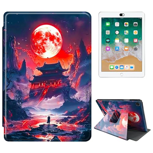 RWUTYTIUL Schutzhülle für Samsung Galaxy Tab A 25,7 cm (10,1 Zoll) 2019 (SM-T510/SM-T515/SM-T517) Tablet-Hülle, 360 Grad drehbar, stoßfest, Schutzhülle mit Ständer, für Damen und Herren, rotes von RWUTYTIUL