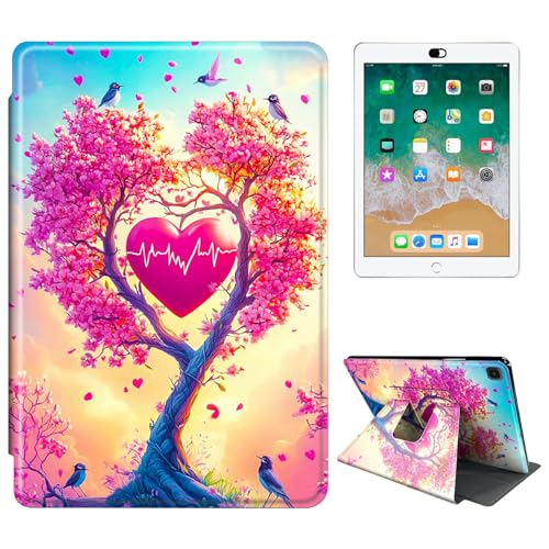RWUTYTIUL Schutzhülle für Samsung Galaxy Tab A 8,4 Zoll 2020 SM-T307 Tablet, 360 Grad drehbar, stoßfest, Schutzhülle mit Ständer, für Damen und Herren, Rosa Baum von RWUTYTIUL