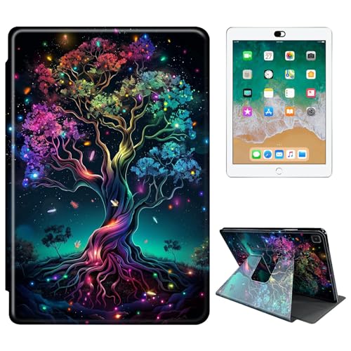 RWUTYTIUL Schutzhülle für Samsung Galaxy Tab A 8 Zoll 2019 (T290/T295), 360 Grad drehbar, stoßfest, Schutzhülle mit Ständer, für Damen und Herren, buntes Baumblatt von RWUTYTIUL