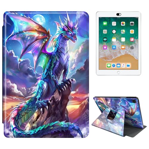 RWUTYTIUL Schutzhülle für Samsung Galaxy Tab A 8 Zoll 2019 (T290/T295) Tablet, 360 Grad drehbar, stoßfest, Schutzhülle mit Ständer, für Damen und Herren, Galaxie-Drache von RWUTYTIUL