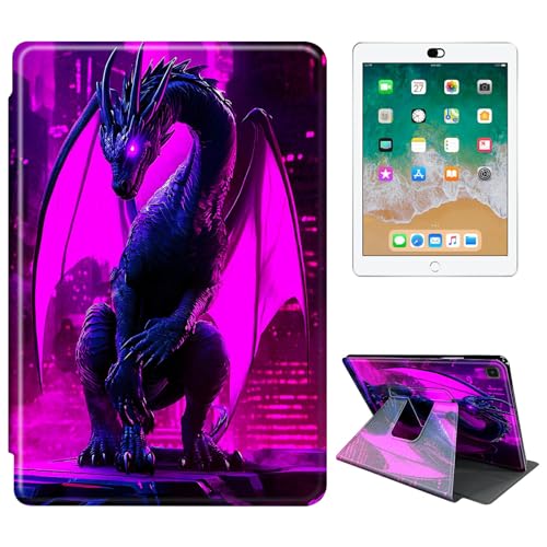RWUTYTIUL Schutzhülle für Samsung Galaxy Tab A 8 Zoll 2019 (T290/T295) Tablet, 360 Grad drehbar, stoßfest, Schutzhülle mit Ständer, für Damen und Herren, Lila / Schwarz von RWUTYTIUL