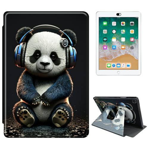 RWUTYTIUL Schutzhülle für Samsung Galaxy Tab A7 Lite 2021 22,1 cm (8,7 Zoll) SM-T220/T225/T227 Tablet, 360 Grad drehbar, stoßfest, Schutzhülle mit Ständer, für Damen und Herren, Katze, Panda von RWUTYTIUL