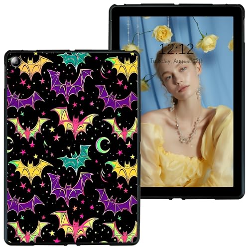 RWUTYTIUL Schutzhülle für Samsung Galaxy Tab S6 10,5 Zoll 2019 (Modell SM-T860/T865/T867) schwarze Tablet-Hülle, stoßfeste Schutzhülle, flexibel, matt, leicht, TPU-Hülle, Fledermaus-Motiv von RWUTYTIUL