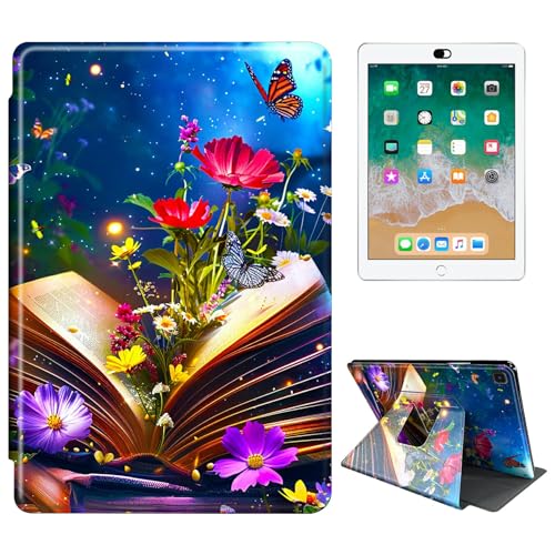 RWUTYTIUL Schutzhülle für Samsung Galaxy Tab S6 10,5 Zoll 2019 SM-T860/T865/T867 Tablet-Hülle, 360 Grad drehbar, stoßfest, Schutzhülle mit Ständer, für Damen und Herren, Buchblume von RWUTYTIUL