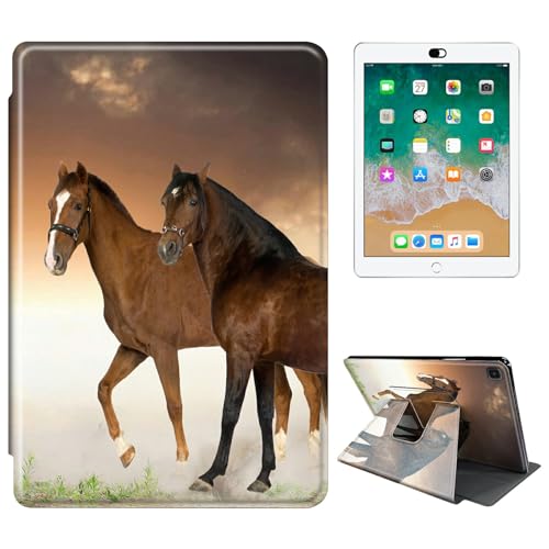RWUTYTIUL Schutzhülle für Samsung Galaxy Tab S6 10,5 Zoll 2019 SM-T860/T865/T867 Tablet-Hülle, 360 Grad drehbar, stoßfest, Schutzhülle mit Ständer, für Damen und Herren, Zugpferde von RWUTYTIUL