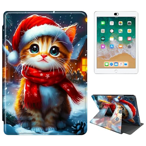RWUTYTIUL Schutzhülle für Samsung Galaxy Tab S6 10,5 Zoll 2019 SM-T860/T865/T867 Tablet-Hülle, 360 Grad drehbar, stoßfest, Schutzhülle mit Ständer, für Damen und Herren, rote Katze von RWUTYTIUL