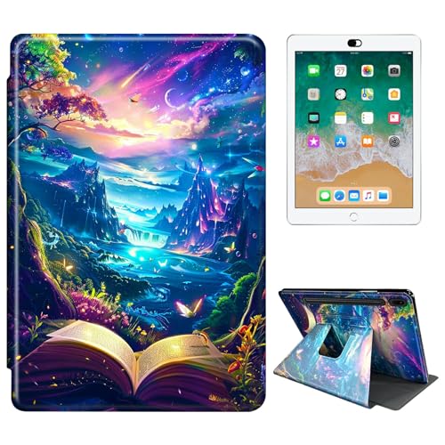 RWUTYTIUL Schutzhülle für Samsung Galaxy Tab S8 Plus 2022 / S7 FE 2021 / S7 Plus 2020 12,4 Zoll Tablet Hülle, 360 Grad drehbar, stoßfest, Schutzhülle mit Standfunktion, für Damen und Herren, Buchberge von RWUTYTIUL