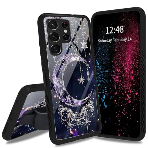 RWUTYTIUL Schutzhülle für Samsung S21 Ultra 5G 17,3 cm (6,8 Zoll), mit Handschlaufe, Standhalterung, weicher TPU-Ständer, kratzfest, organisches Glas, Schutzhülle für Samsung Galaxy S21 Ultra, Lila von RWUTYTIUL
