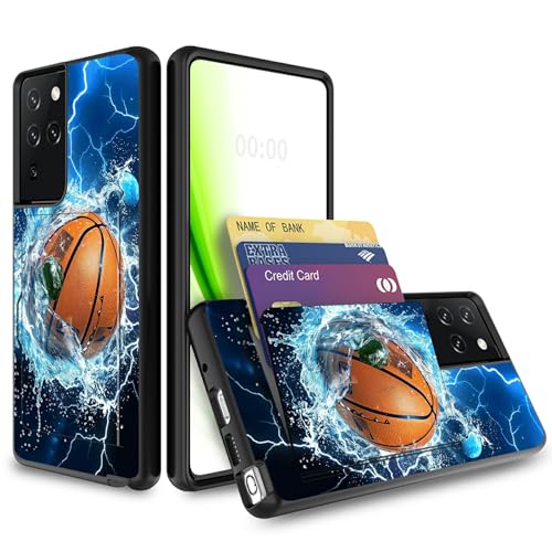 RWUTYTIUL Schutzhülle für Samsung S21 Ultra 5G mit Kartenschlitz, Kreditkartenfächer, Ausweise, Bargeld, zweilagig, stoßfest, weiches Silikon, robuste Schutzhülle für Galaxy S21 Ultra, Flaming RWUTYTIUL Schutzhülle für Samsung S21 Ultra 5G mit Kartenschlitz, Kreditkartenfächer, Ausweise, Bargeld, zweilagig, stoßfest, weiches Silikon, robuste Schutzhülle für Galaxy S21 Ultra, Flaming von RWUTYTIUL