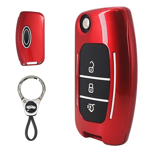 RYE ABS Kunststoff Autoschlüssel Hülle Cover Passt für Ford Focus/Fiesta/Galaxy/Kuga/C-Max/S-Max/Mondeo MK4 3 Tasten Schlüsseletui mit Schlüsselanhänger,Rosa RYE ABS Kunststoff Autoschlüssel Hülle Cover Passt für Ford Focus/Fiesta/Galaxy/Kuga/C-Max/S-Max/Mondeo MK4 3 Tasten Schlüsseletui mit Schlüsselanhänger,Rosa von RYE