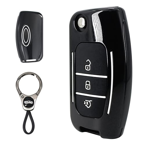 RYE ABS Kunststoff Autoschlüssel Hülle Cover Passt für Ford Focus/Fiesta/Galaxy/Kuga/C-Max/S-Max/Mondeo MK4 3 Tasten schlüsselhülle mit Schlüsselanhänger,Schwarz RYE ABS Kunststoff Autoschlüssel Hülle Cover Passt für Ford Focus/Fiesta/Galaxy/Kuga/C-Max/S-Max/Mondeo MK4 3 Tasten schlüsselhülle mit Schlüsselanhänger,Schwarz von RYE