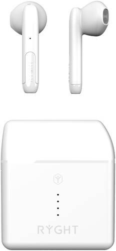 RYGHT NEMESIS+ In Ear Kopfhörer Bluetooth® Weiß Headset, Lautstärkeregelung, Touch-Steuerung von RYGHT