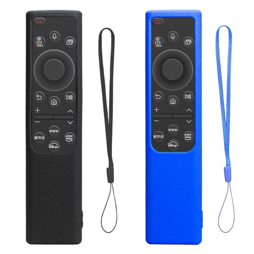 2 Pack Fernbedienungsabdeckung für Samsung Smart Remote 2021 2022 BN59-01357 BN59-01385 BN59-01265A,rutschfeste Stoßfeste Silikon-Fernbedienungsabdeckung mit Lanyard (Schwarz+Königsblau) 2 Pack Fernbedienungsabdeckung für Samsung Smart Remote 2021 2022 BN59-01357 BN59-01385 BN59-01265A,rutschfeste Stoßfeste Silikon-Fernbedienungsabdeckung mit Lanyard (Schwarz+Königsblau) von RYHX