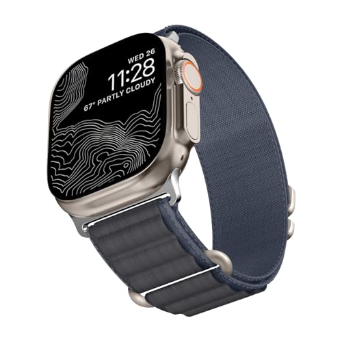 RYLIXAR Loop Nylon Armband kompatibel mit Watch 49 mm 45 mm 44 mm 42 mm 41 mm 40 mm 38 mm, mit G-Haken für Watch Serie Ultra 2/Ultra 9 8 7 6 5 4 3 2 1 SE (Blue,42/44/45/49mm) von RYLIXAR