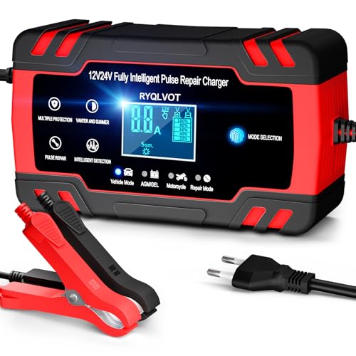 RYQLVOT Ladegerät Autobatterie 8A 12V/24V KFZ Batterieladegerät Auto Vollautomatisches Intelligentes Geeignet für Autos Motorräder Pkw LKW usw RYQLVOT Ladegerät Autobatterie 8A 12V/24V KFZ Batterieladegerät Auto Vollautomatisches Intelligentes Geeignet für Autos Motorräder Pkw LKW usw von RYQLVOT