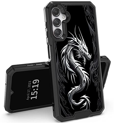 RYUITHDJP Für Samsung Galaxy A14 Handyhülle 6,6 Zoll Drache Schwarz Design, Handyhülle für Samsung Galaxy A14 5g Hülle Dual Layer Stylish Durable Cover RYUITHDJP Für Samsung Galaxy A14 Handyhülle 6,6 Zoll Drache Schwarz Design, Handyhülle für Samsung Galaxy A14 5g Hülle Dual Layer Stylish Durable Cover von RYUITHDJP