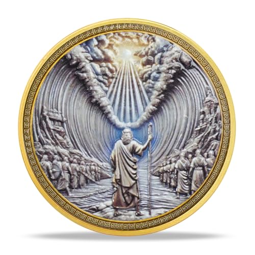 RYUKENLM Moses Parting The Red Sea Christian Challenge Coin Exodus 14:21 Vers Token Divine Power & Guidance Christian Gift for Men & Women Religious Keepsake RYUKENLM Moses Parting The Red Sea Christian Challenge Coin Exodus 14:21 Vers Token Divine Power & Guidance Christian Gift for Men & Women Religious Keepsake von RYUKENLM