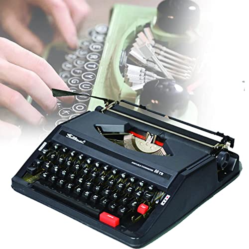 Vintage Schreibmaschine Modell,Elektrische Schreibmaschine mit Korrektur,Tragbare Retro manuelle Schreibmaschine,für Notizen oder Briefe oder kreatives Schreiben,literarisches,Black von RYUUZA