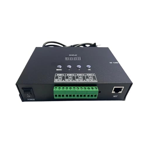 4096 Pixel Artnet-Controller H806SA 4-Port DMX zu SPI DMX512 WS2811/2812 UCS1903 TM1914 LED-Lichtleiste unterstützt SD-Karte (Size : US, Color : H806SA) von RYVEWZOOE