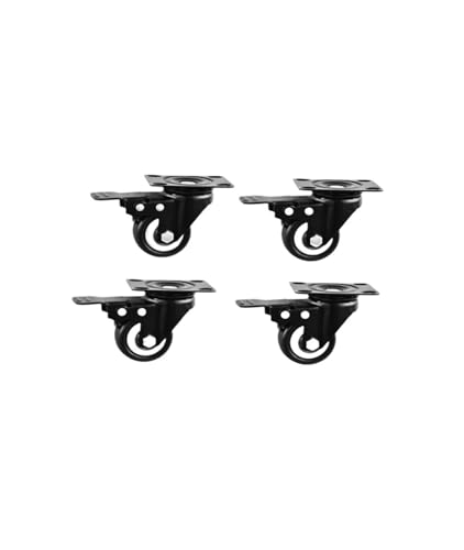 [4er-Pack] 2-Zoll-Rollen, Universalräder mit Bremse, Durchmesser 50 mm, geräuschloses Lager, Netzwerk-Schrankrollen von RYVEWZOOE