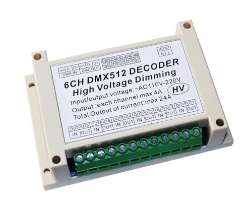 6CH DMX512 Decoder 6 Kanal DMX 4A/CH Hochspannungsdecoder Dimmplatine AC110V - 220V Glühlampe Hochspannungsdimmung von RYVEWZOOE