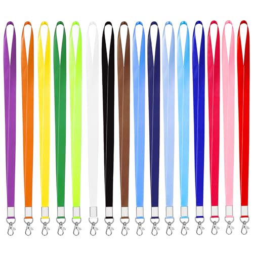 RYXZEN Schlüsselbänder Bunt 16 Farben Schlüsselband zum Umhängen Lanyard Umhängebänder mit Drehbarem Metallclip für Büro Ausweise Schlüssel ID Badge Card Holder Handy Brieftaschen (45cm L, 1.5cm B) RYXZEN Schlüsselbänder Bunt 16 Farben Schlüsselband zum Umhängen Lanyard Umhängebänder mit Drehbarem Metallclip für Büro Ausweise Schlüssel ID Badge Card Holder Handy Brieftaschen (45cm L, 1.5cm B) von RYXZEN