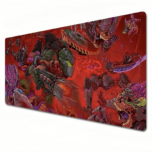 RYZLSVFB DOOM The Dark Ages Mauspad XXL grau großes Gaming-Mauspad 900 x 400 eignet sich für Tastatur-Pads und Schreibtischunterlagen für das Home Office (A07, XXL) von RYZLSVFB