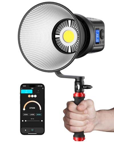 RALENO 80W LED Studio Videoleuchte, Tageslicht 5600K CRI 95+, Effiziente Kühlung und Leises Videolicht mit Bowens-Halterung und 2.4 G-Fernbedienung, Foto Licht für Video Fotografie Interview YouTube von RaLeno