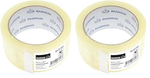 Raadhuis Paketband PP 48mmx66m transparant Low-Noise (Packung mit 2) von Raadhuis