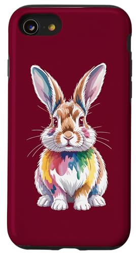 Aquarell Kaninchen Kunst Bunte Kaninchen Hülle für iPhone SE (2020) / 7 / 8 von Rabbit Lover Gifts & Tees