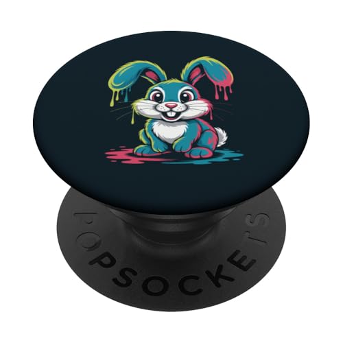 Buntes Kaninchen-Kunstwerk Kaninchen PopSockets Klebender PopGrip Buntes Kaninchen-Kunstwerk Kaninchen PopSockets Klebender PopGrip von Rabbit Lover Gifts & Tees