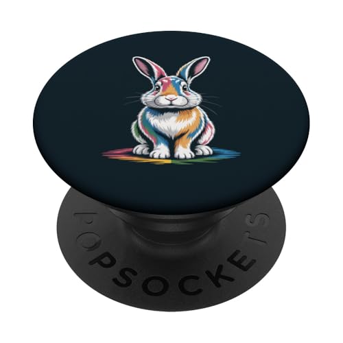 Buntes Kaninchen PopSockets Klebender PopGrip Buntes Kaninchen PopSockets Klebender PopGrip von Rabbit Lover Gifts & Tees