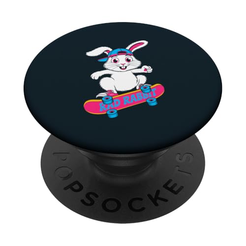 Eislaufendes Kaninchen Skateboard Hase PopSockets Klebender PopGrip Eislaufendes Kaninchen Skateboard Hase PopSockets Klebender PopGrip von Rabbit Lover Gifts & Tees